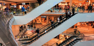 shopping mall escalators