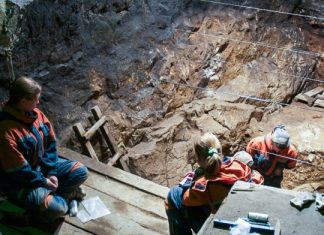 Denisova Cave, excavation in the East Gallery. Photo courtesy of Prof. Bence Viola.