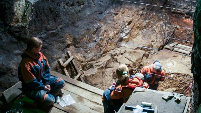 Denisova Cave, excavation in the East Gallery. Photo courtesy of Prof. Bence Viola.