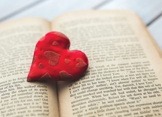 Heart on book