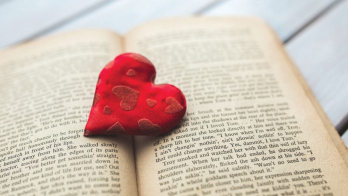 Heart on book