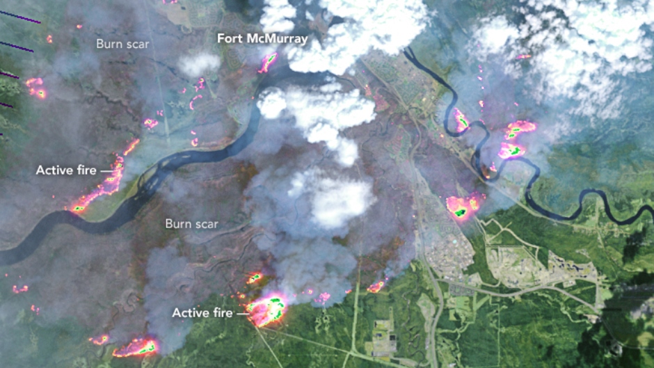  The wildfire that burned through Fort McMurray in Alberta. 