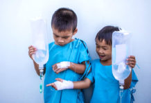 Children with IV drips