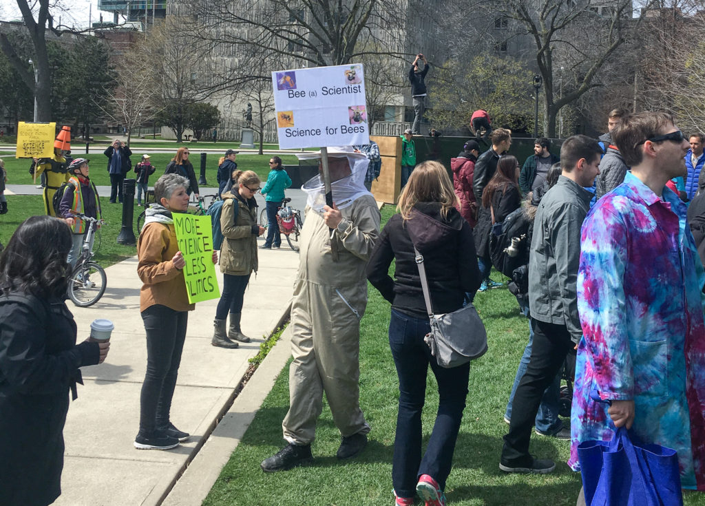 Science march sign bees