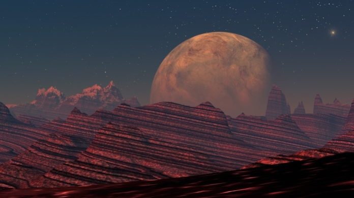 Mars rocky landscape