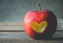 Heart in apple